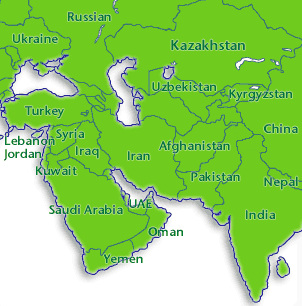 Médio Oriente map