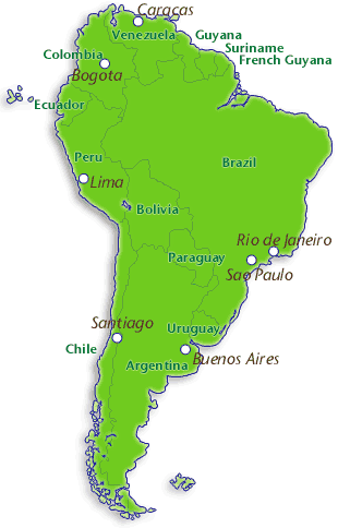 南アメリカ map