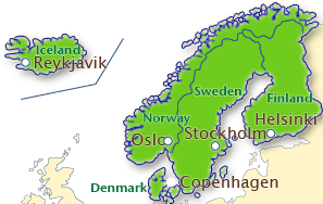 Skandinavien map